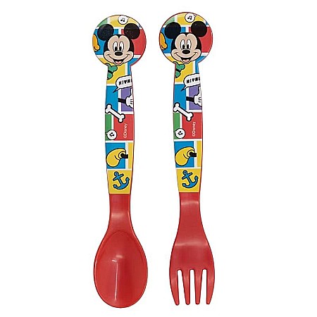 Copii - Set 2 tacâmuri plastic Disney Mickey Mouse Roșu