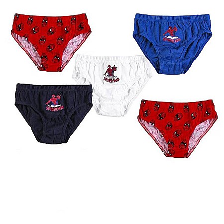 Lenjerie intimă și șosete - Set 5 perechi chiloți pentru copii, 100% bumbac, multicolor, Spiderman