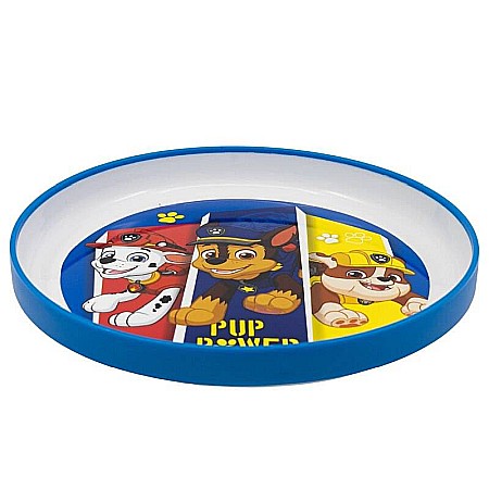 Bebeluși - Farfurie plastic, 20 cm, antiderapant, multicolor, compatibil cu microunde, fără BPA, Pup Power, Paw Patrol