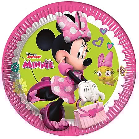 Copii - Set 8 farfurii din hârtie pentru petrecere carton, Multicolor, 23 cm, Minnie Mouse