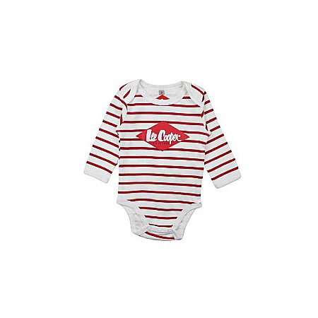 Set două body-uri copii, 100% bumbac, alb/roșu,  Lee Cooper [2]