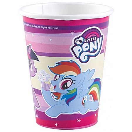 Articole pentru petrecere - Set 8 pahare, Amscan, Model My little pony, Hârtie, 250 ml, Multicolor