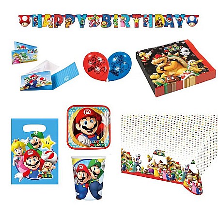 Articole pentru petrecere - Set petrecere 60 piese, multicolor, Super Mario