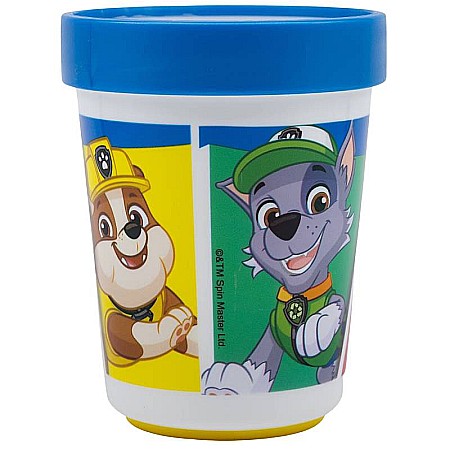 Bebeluși - Pahar plastic, 260 ml, antiderapant, multicolor, compatibil cu microunde, fără BPA, Pup Power, Paw Patrol