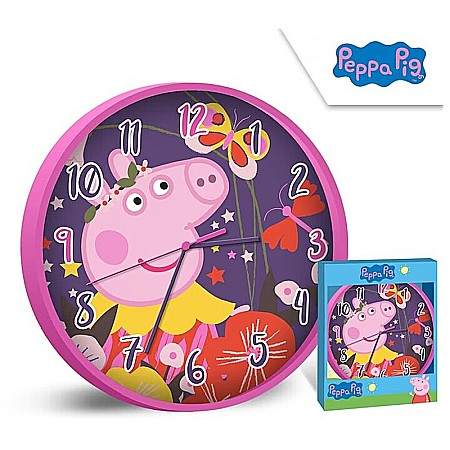 Copii - Ceas de perete, Peppa Pig, 25 cm, Multicolor