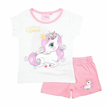 Copii - Pijamale copii cu mânecă scurtă, bumbac, multicolor, Princess Unicorn