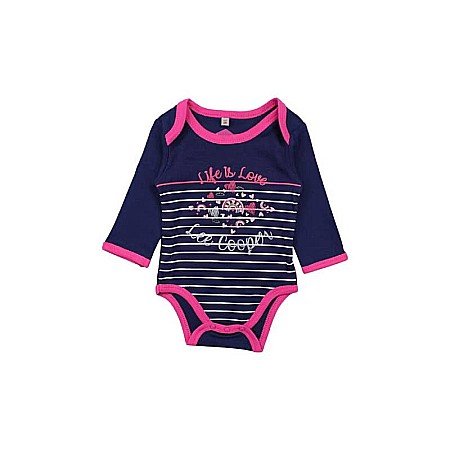 Set două body-uri copii, 100% bumbac, alb/albastru, Life is Love, Lee Cooper [3]