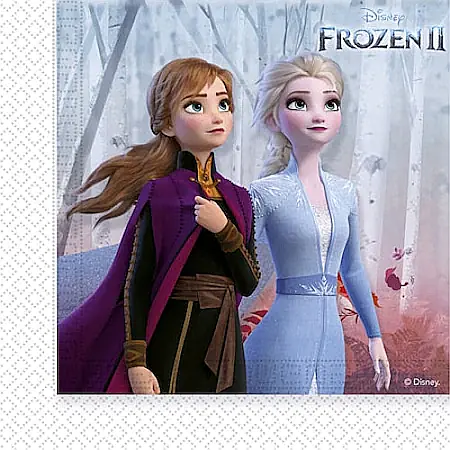 Veselă - Set 16 șervețele din hârtie, multicolor, 25x25 cm, Disney, Frozen