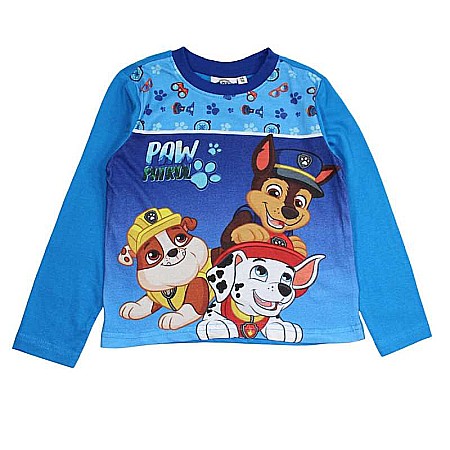 Pijamale copii cu mânecă lungă, 100% bumbac, albastru, The Boys' Team, Paw Patrol [1]