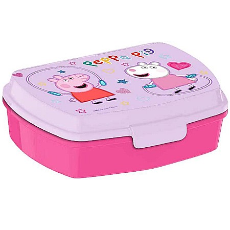 Set cutie sandwich plastic fără BPA și sticlă apă din aluminiu, 400 ml, multicolor, Peppa Pig [2]