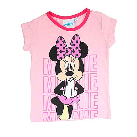 Pijamale copii cu mânecă scurtă, bumbac, multicolor, Happy, Minnie Mouse [2]