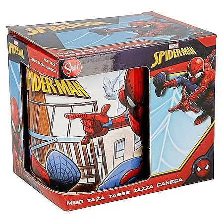 Pahare, farfurii și căni - Cană ceramică cu cutie cadou Spiderman Streets, Multicolor
