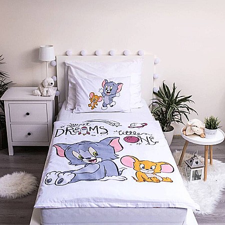 Set lenjerie pat 3 piese, 100x135,90x200,40x60, multicolor, 100% bumbac, Tom and Jerry [3]