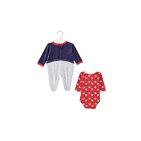 Set 4 piese, salopetă și body cu mânecă lungă, bavețică și căciulă, albastru, Lee Cooper [1]