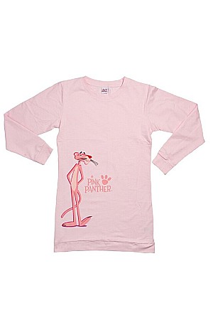 Pijamale damă - Cămașă de noapte cu mânecă lungă roz Pink Panther MGM