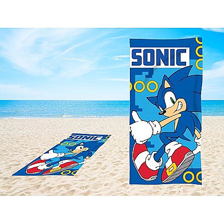 Prosop de baie pentru copii, multicolor, 70 x 140 cm, The Hagedog, Sonic [1]