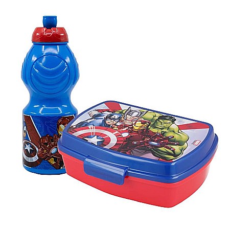 Sticle pentru lichide - Set cutie sandwich și sticlă pentru lichide, 400 ml, multicolor, Heraldic Army, Avengers