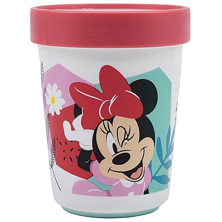 Bebeluși - Pahar plastic, 260 ml, antiderapant, multicolor, compatibil cu microunde, fără BPA, Minnie Mouse