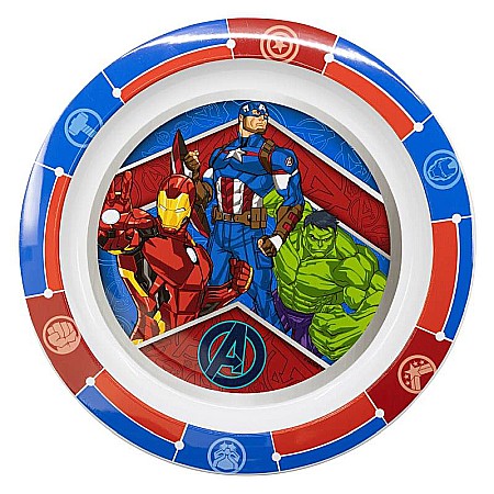 Pahare, farfurii și căni - Farfurie plastic, multicolor, pentru copii, fără BPA, ce poate fi utilizată și la microunde, 23 cm, Heraldic Army, Avengers