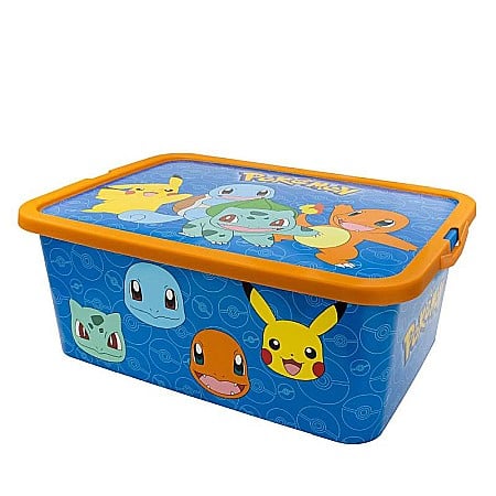 Organizare și depozitare - Cutie depozitare jucării, Pokemon Rock, 38x27x11 cm, 13 litri Albastru