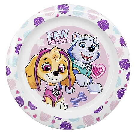 Farfurie plastic, multicolor, pentru copii, fără BPA, ce poate fi utilizată și la microunde, 23 cm, Girl Essence, Paw Patrol [0]