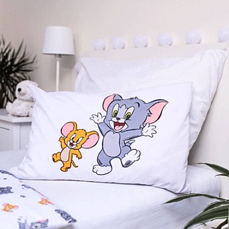 Set lenjerie pat 3 piese, 100x135,90x200,40x60, multicolor, 100% bumbac, Tom and Jerry [1]
