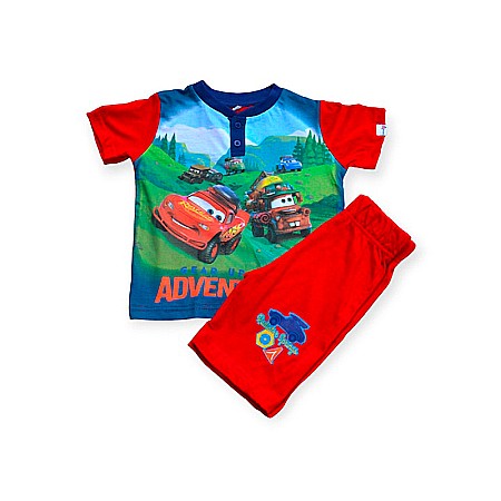 Pijamale copii cu mânecă scurtă, 100% bumbac, Gear Up For Adventures, Cars [2]