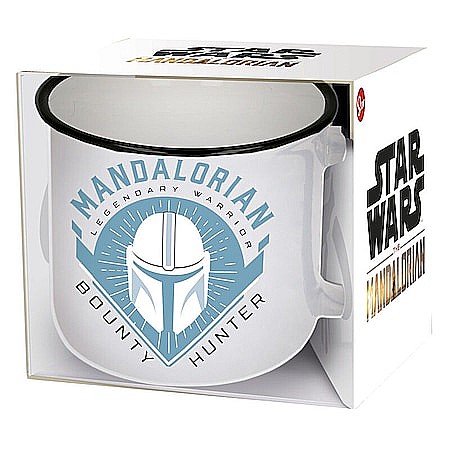 Copii - Cană Star Wars The Mandalorian, alb cu design multicolor, capacitate 400 ml, înălțime 9 cm