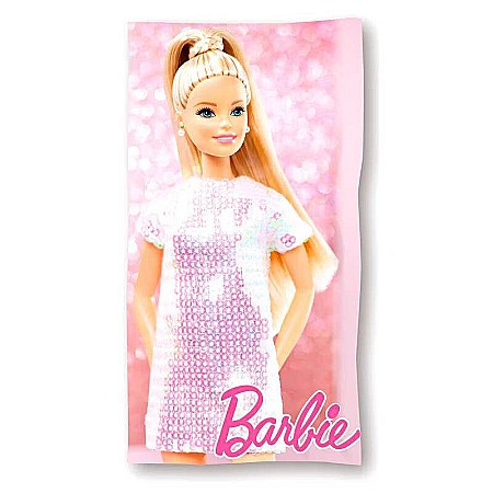 Prosoape - Prosop plajă Barbie din microfibră 140x70 cm Roz