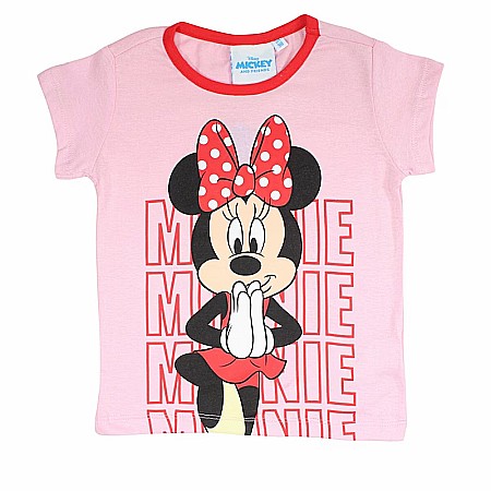 Pijamale copii cu mânecă scurtă, bumbac, multicolor, Happy, Minnie Mouse, Disney [2]