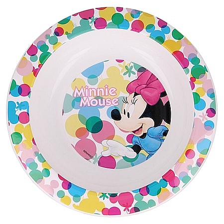 Pahare, farfurii și căni - Bol plastic, multicolor, pentru copii, fără BPA, ce poate fi utilizat și la microunde, 16 cm, Minnie Mouse