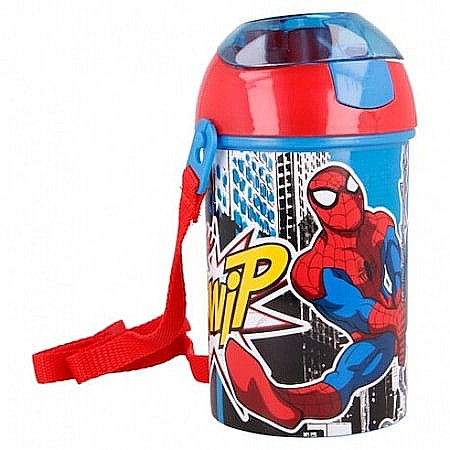 Sticlă plastic pentru apă, sport, Spiderman 450 ml Roșu/Albastru 450 ml [0]