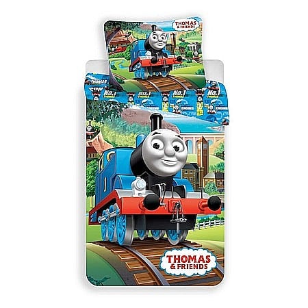 Lenjerii pat - Set lenjerie pat copii, multicolor, 2 piese, 100% bumbac, 140×200 cm, 70×90, Thomas &amp; Friends, 04