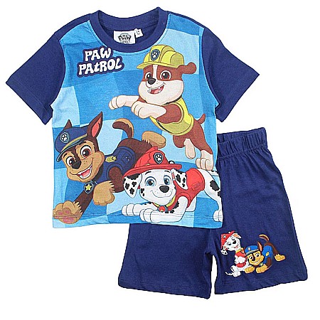 Pijamale cu mânecă scurtă - Pijamale copii cu mânecă scurtă, 100% bumbac, multicolor, Go, Paw Patrol