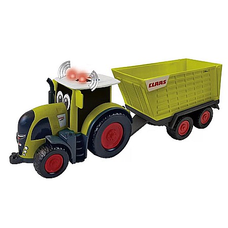 Copii - Set Claas, tractor Axion 870 cu remorcă Cargos 750, cu sunete și lumini, multicolor