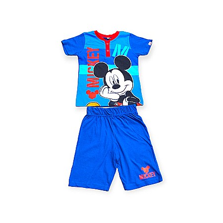 Pijamale cu mânecă scurtă - Pijamale copii cu mânecă scurtă, 100% bumbac, multicolor, Happy, Mickey Mouse