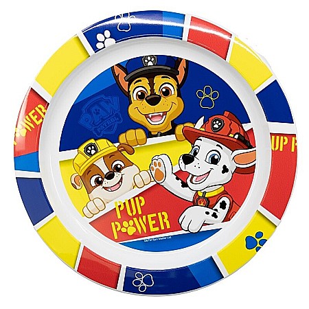 Copii - Farfurie plastic, multicolor, pentru copii, fără BPA, ce poate fi utilizată și la microunde, 23 cm, Pup Power, Paw Patrol