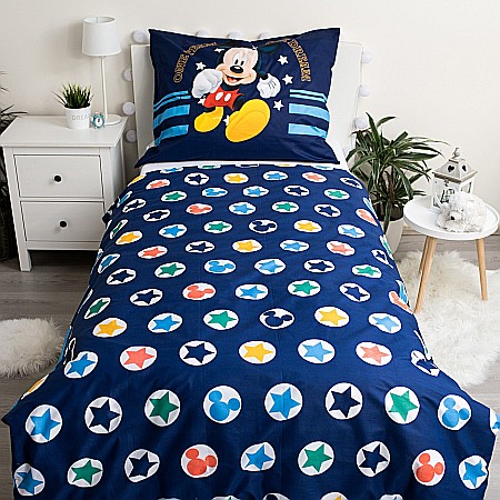 Set lenjerie pat copii, multicolor, 2 piese, 100% bumbac, 140×200 cm, 70×90, Team, Mickey Mouse, Disney [2]