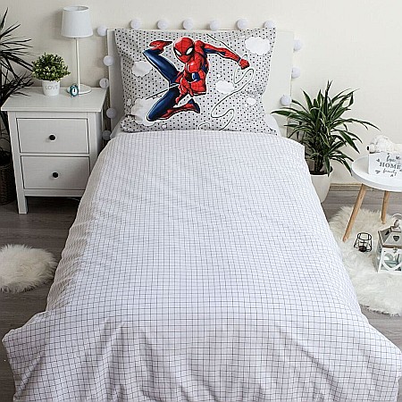 Set lenjerie pat copii, cu detalii fosforescente, multicolor, 2 piese, 100% bumbac, 140×200 cm, 70×90, Spiderman, SPM02 [3]