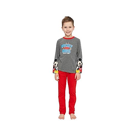 Pijama copii, cu mânecă lungă, 100% bumbac, roșu, Winner, Mickey Mouse [1]