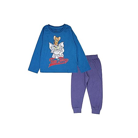 Pijamale copii - Pijama copii, cu mânecă lungă, 100% bumbac, Tom and Jerry