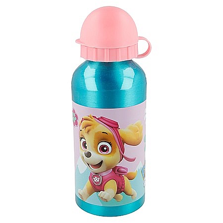 Copii - Sticlă de apă Stor®, pentru copii, din aluminiu, cu model Patrula Canină Girl, 400 ml