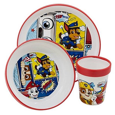 Set veselă 3 piese, anti-alunecare, fără BPA, compatibil la microunde, Paw Patrol [1]