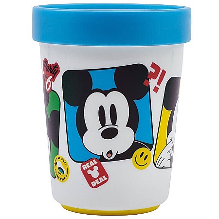 Bebeluși - Pahar plastic, 260 ml, antiderapant, multicolor, compatibil cu microunde, fără BPA, Mickey Mouse