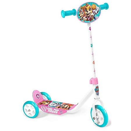 Trotinete - Trotinetă pentru fetite, 3 roți, multicolor, 2-5 ani, max 20 kg, ghidon reglabil, platformă antialunecare, Paw Patrol