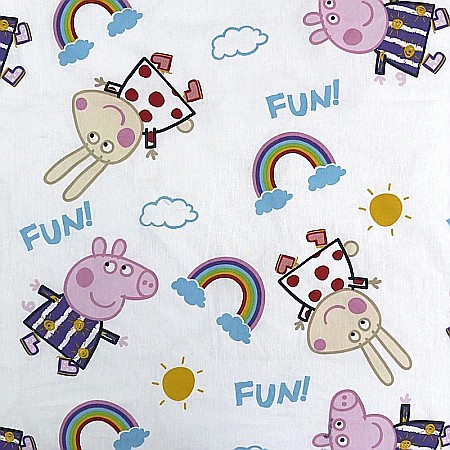 Set lenjerie de pat 2 piese, Reversibilă și Fosforescentă, multicolor, 100% bumbac, 140 x 200 cm, 70 x 90 cm, Peppa Pig [4]
