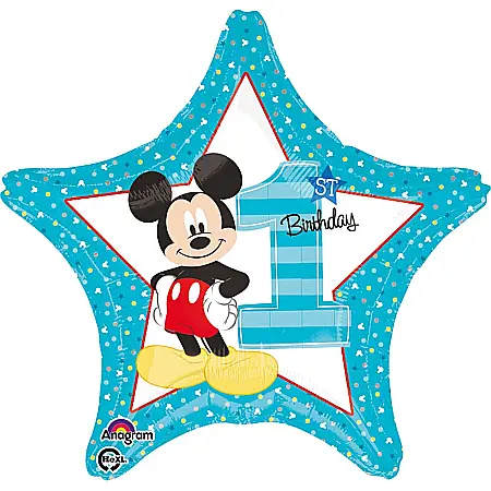Baloane - Balon folie stea ''Mickey 1st Birthday'' Anagram Multicolor