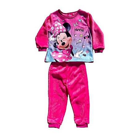 Copii - Pijama copii, cu mânecă lungă, cocolino, roz,  Minnie Mouse