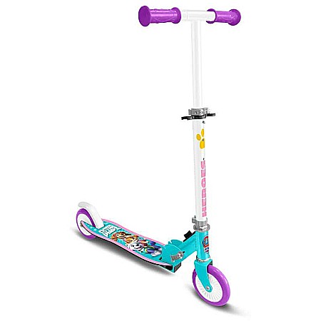Trotinete - Trotinetă pliabilă cu 2 roți 3 ani +, sarcina maximă 50 kg, rulmenți ABEC 5, multicolor, ghidon ajustabil, mânere pliabile, platforma antiderapantă, frână posterioară cu piciorul, Paw Patrol
