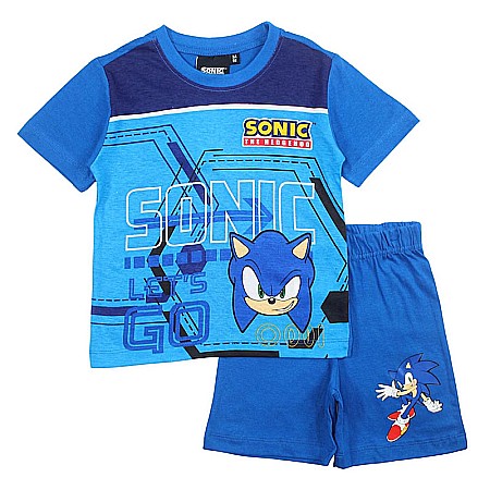 Copii - Pijamale copii cu mânecă scurtă, 100% bumbac, multicolor, Let's Go, Sonic